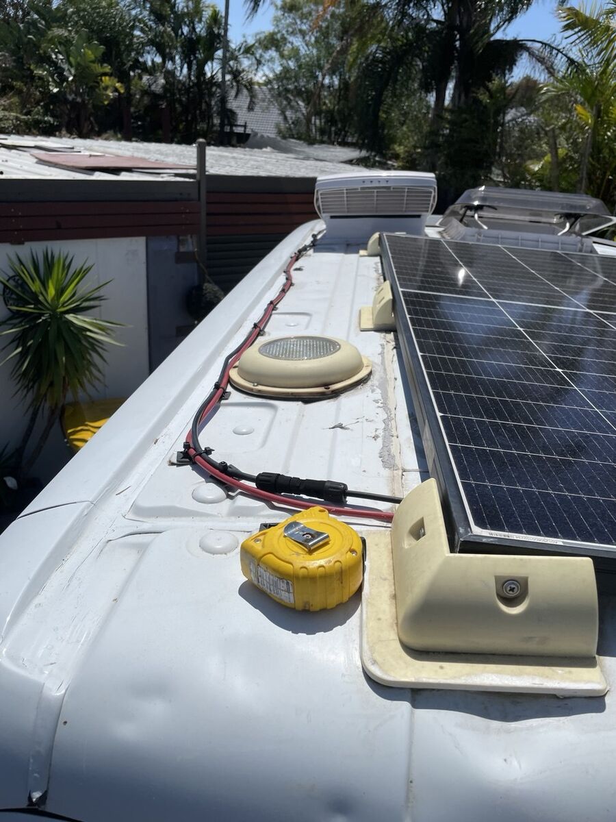 Solar panels on roof
