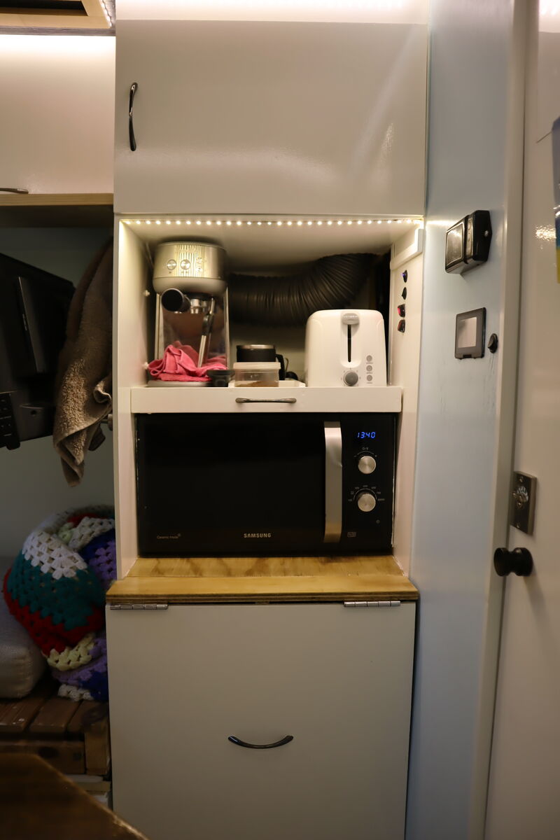 Microwave fitted in its own compartment
